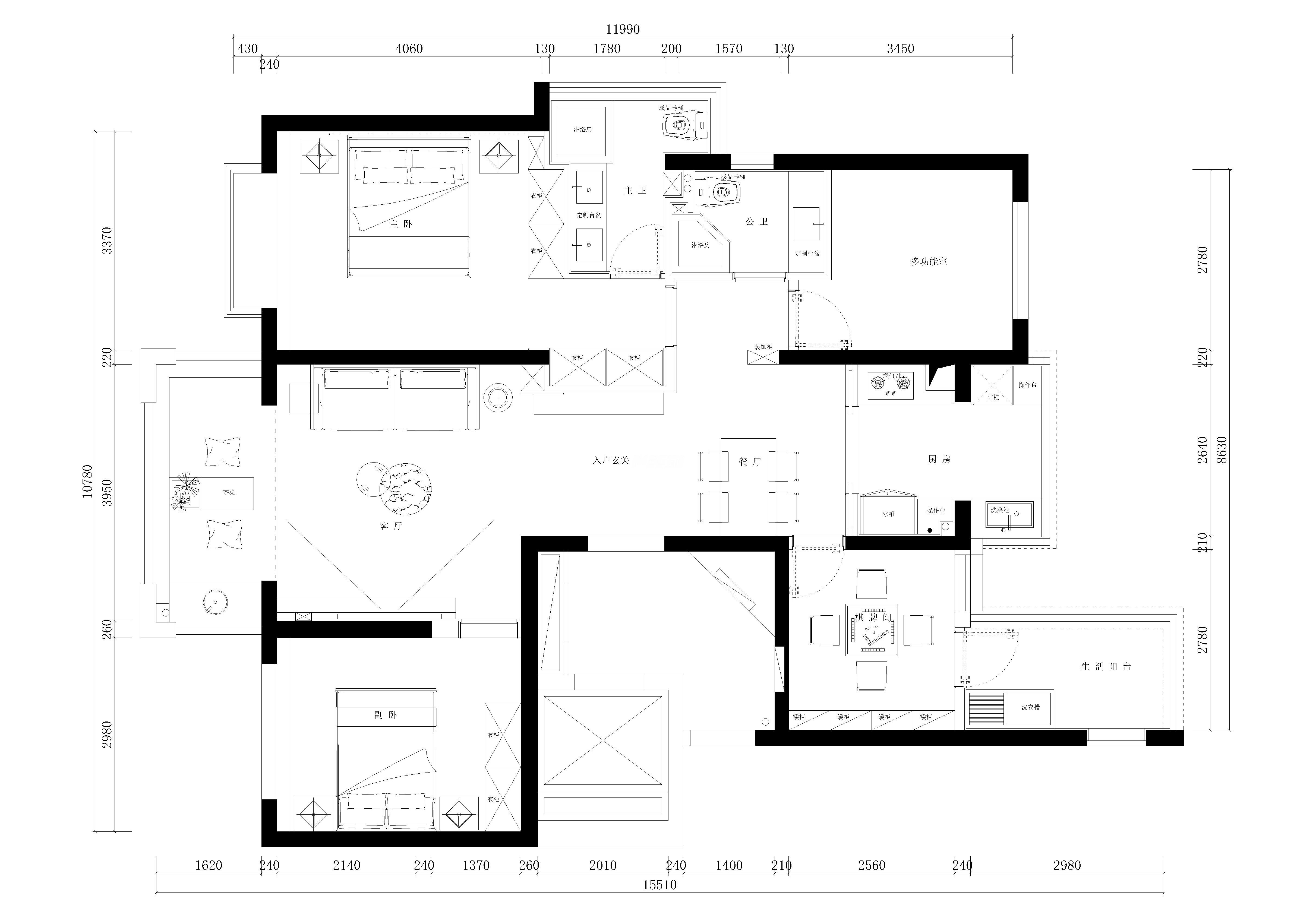 置信原墅140㎡平面图