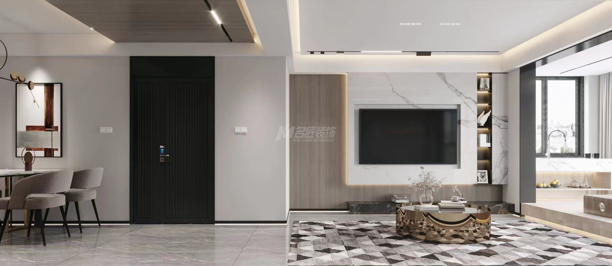 置信原墅140㎡客餐厅现代简约装修风格效果图