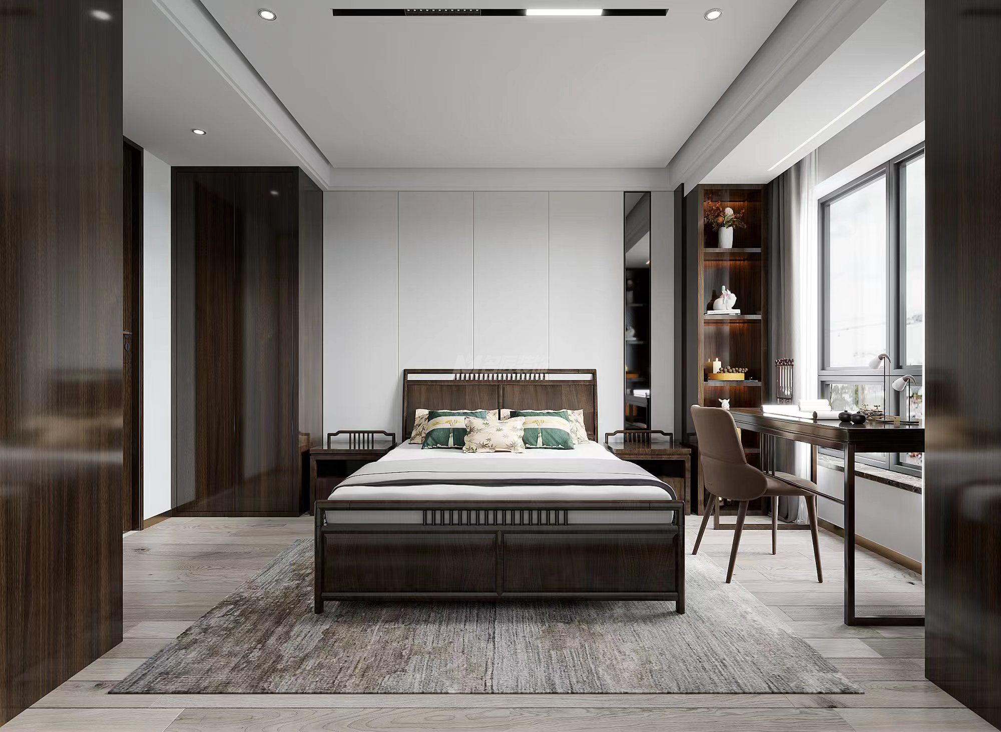 万科朗润150㎡客卧新中式装修风格效果图