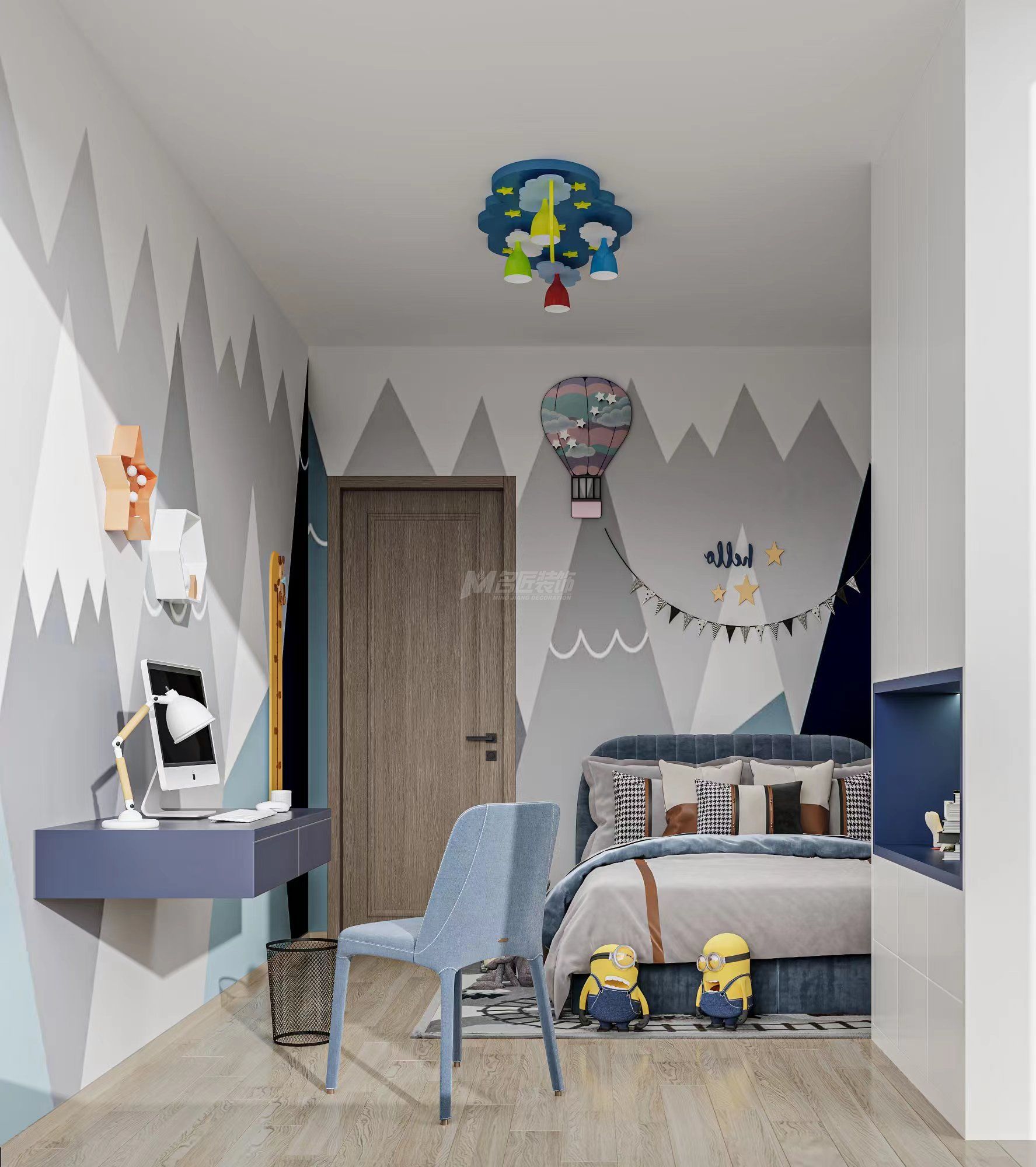 南宁广源华府128㎡小孩房现代简约装修风格效果图