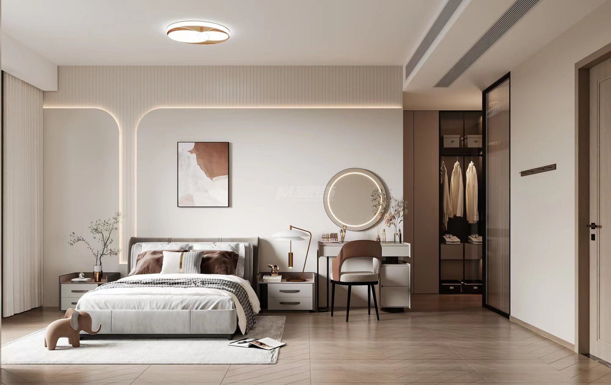 南宁广源华府128㎡主卧现代简约装修风格效果图