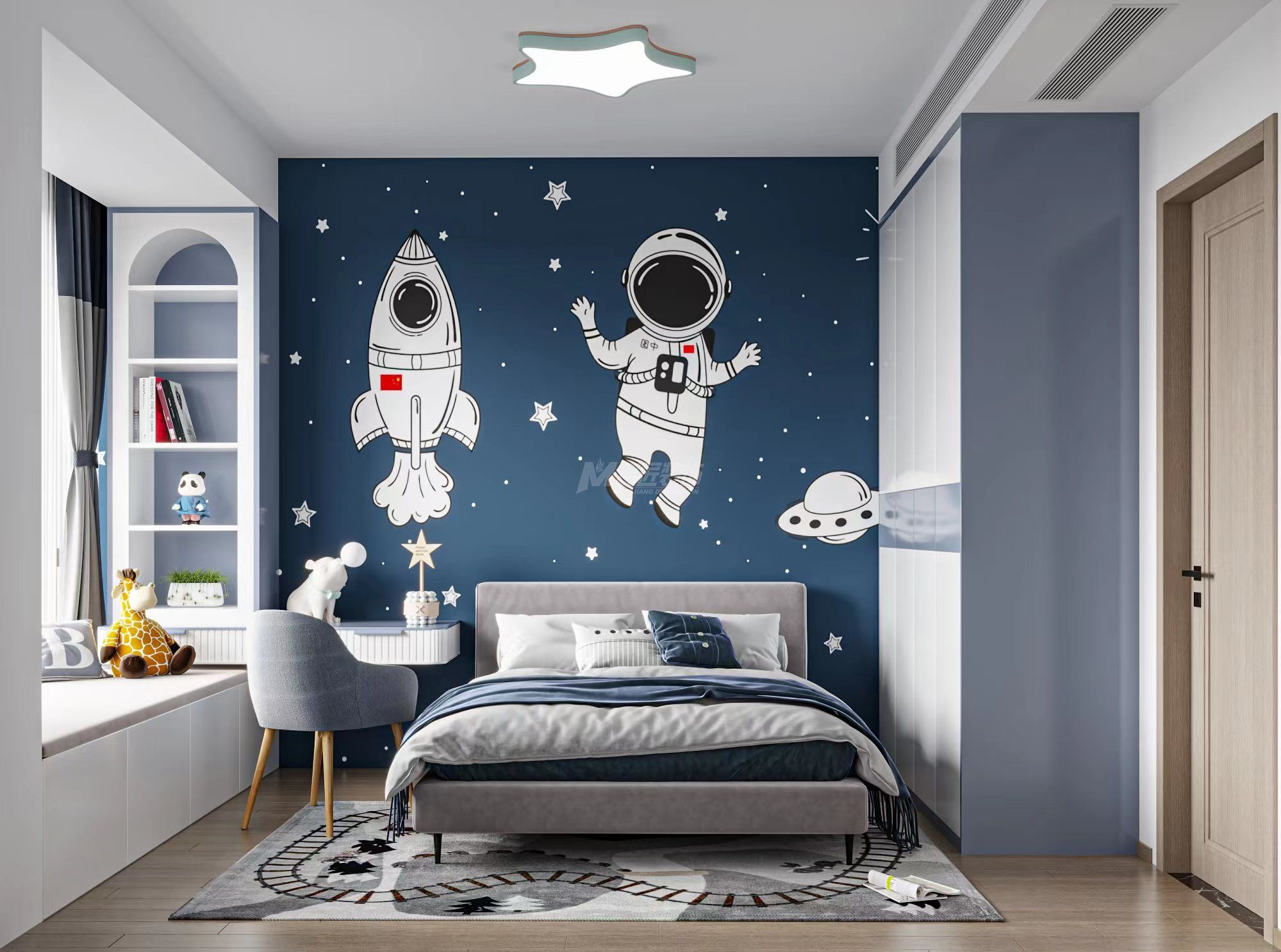 南宁广源华府128㎡儿童房现代简约装修风格效果图