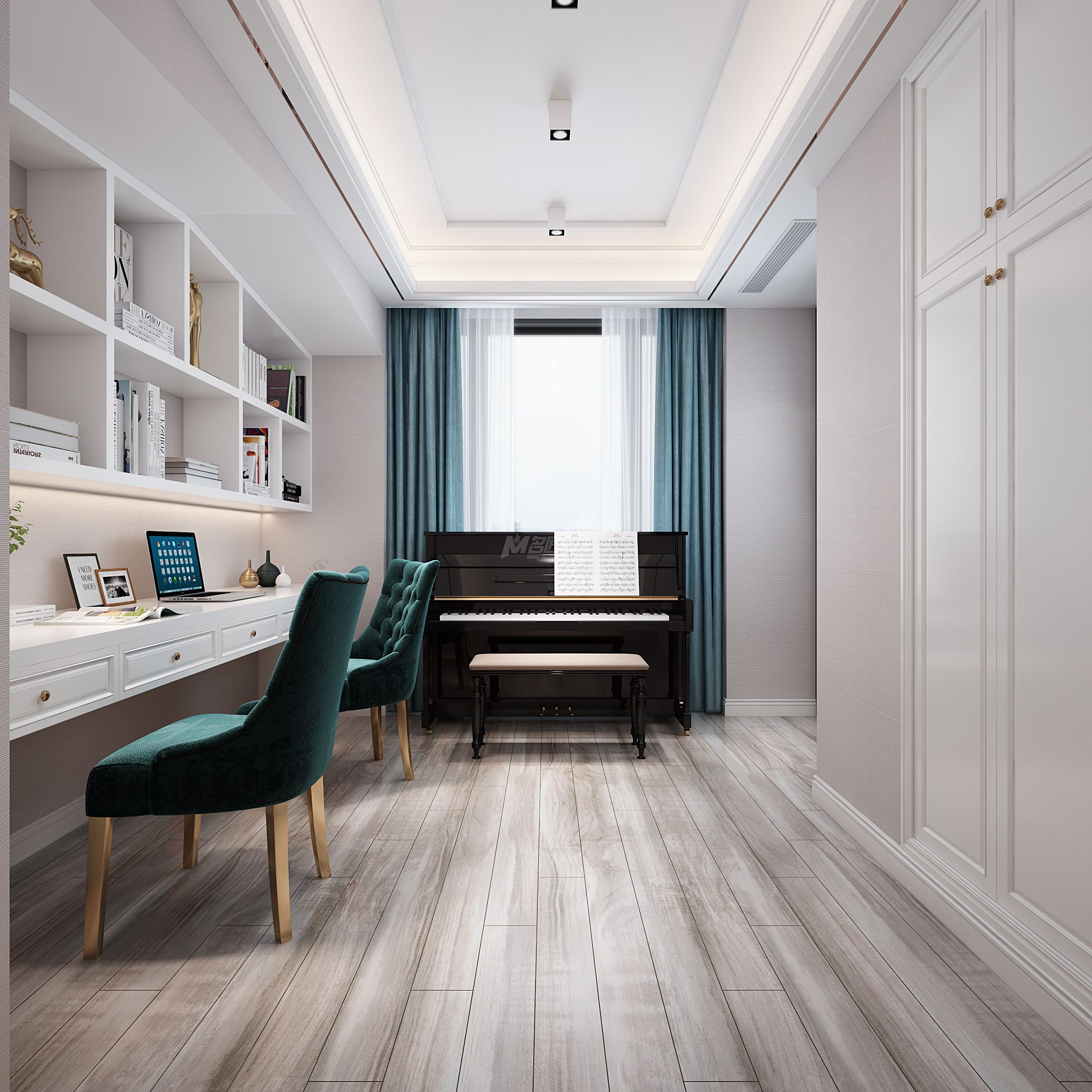 塞纳维拉花园150㎡书房欧式装修风格效果图