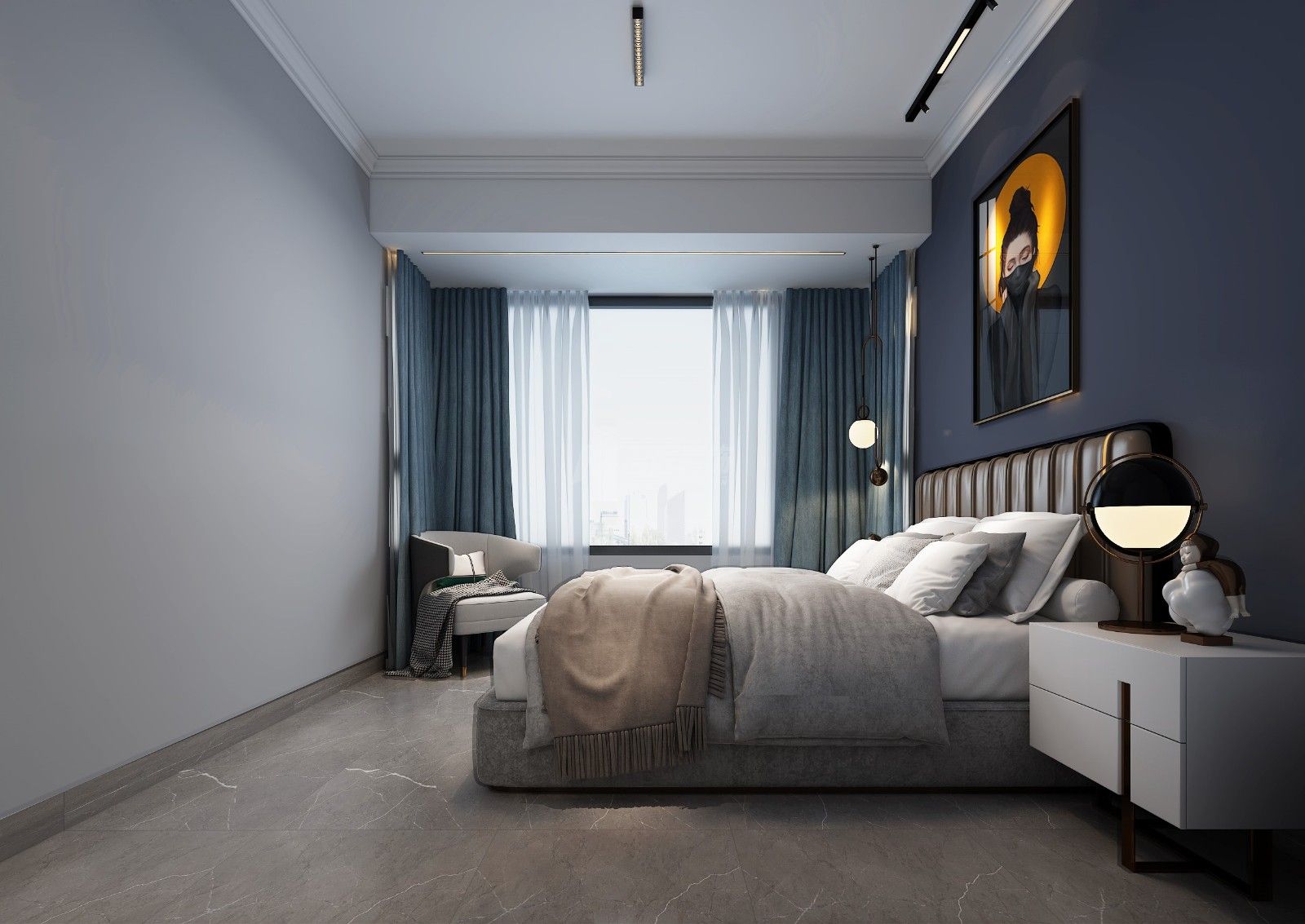 阳光城丽景湾130㎡主卧现代简约装修风格效果图